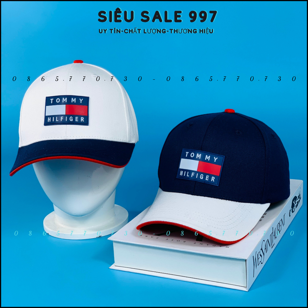 NÓN KẾT TO-MY CHẤT KAKI DÀY THÊU LOGO VUÔNG PHỐI MÀU TRẮNG XANH CAO CẤP FULL TEM MÁC