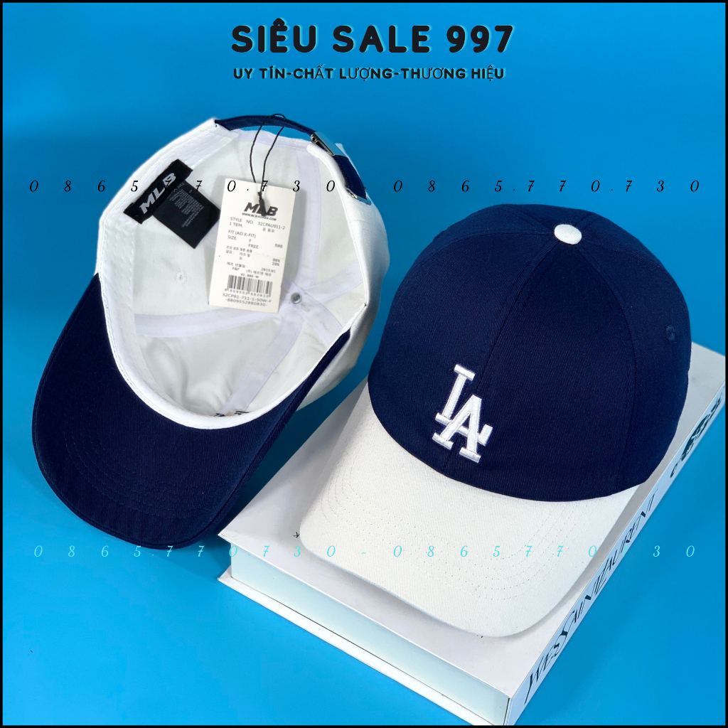 MŨ LƯỠI TRAI LA CHẤT VẢI MỀM PHỐI MÀU TRẮNG XANH DÀY DẶN FULL TEM MÁC CAO CẤP