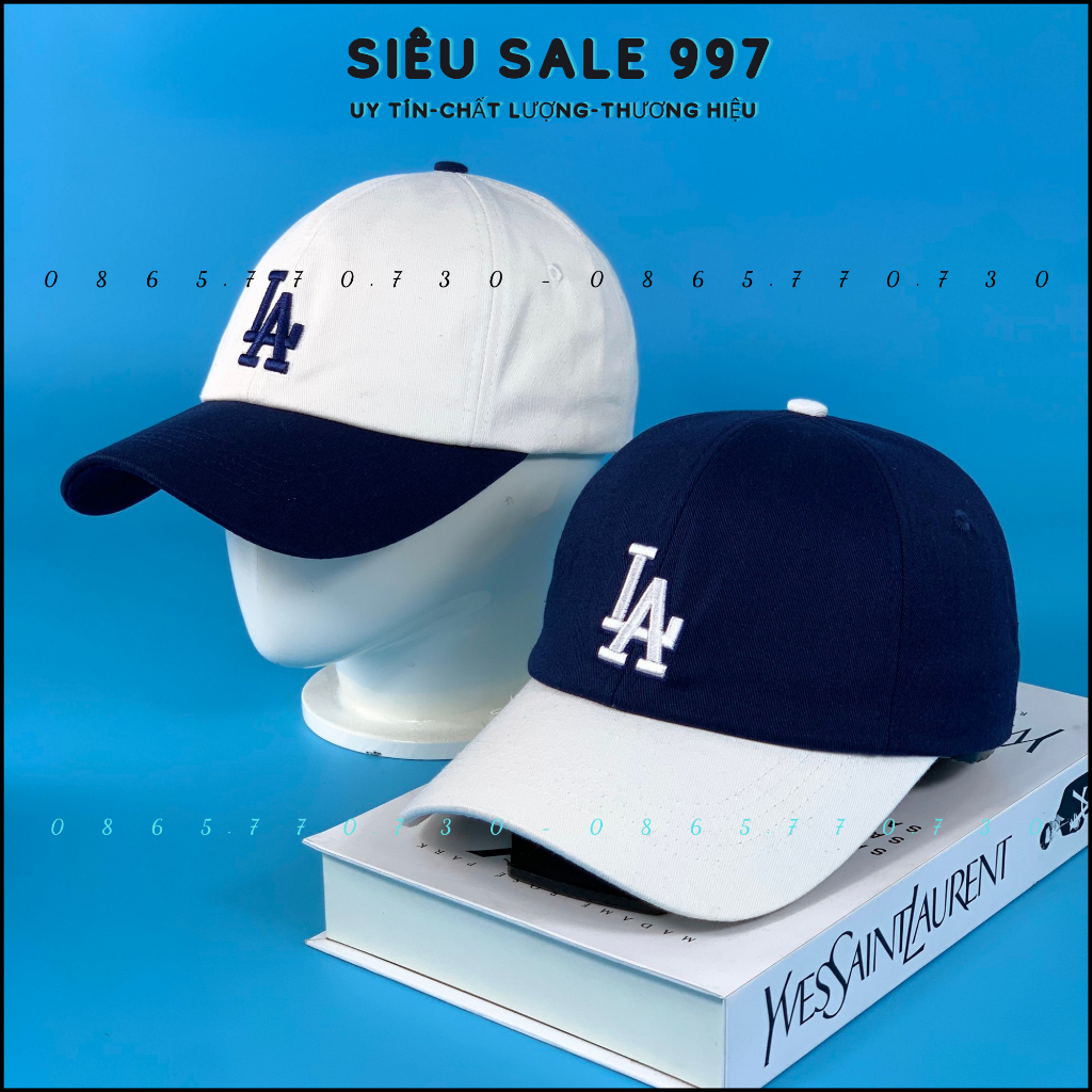 MŨ LƯỠI TRAI LA CHẤT VẢI MỀM PHỐI MÀU TRẮNG XANH DÀY DẶN FULL TEM MÁC CAO CẤP