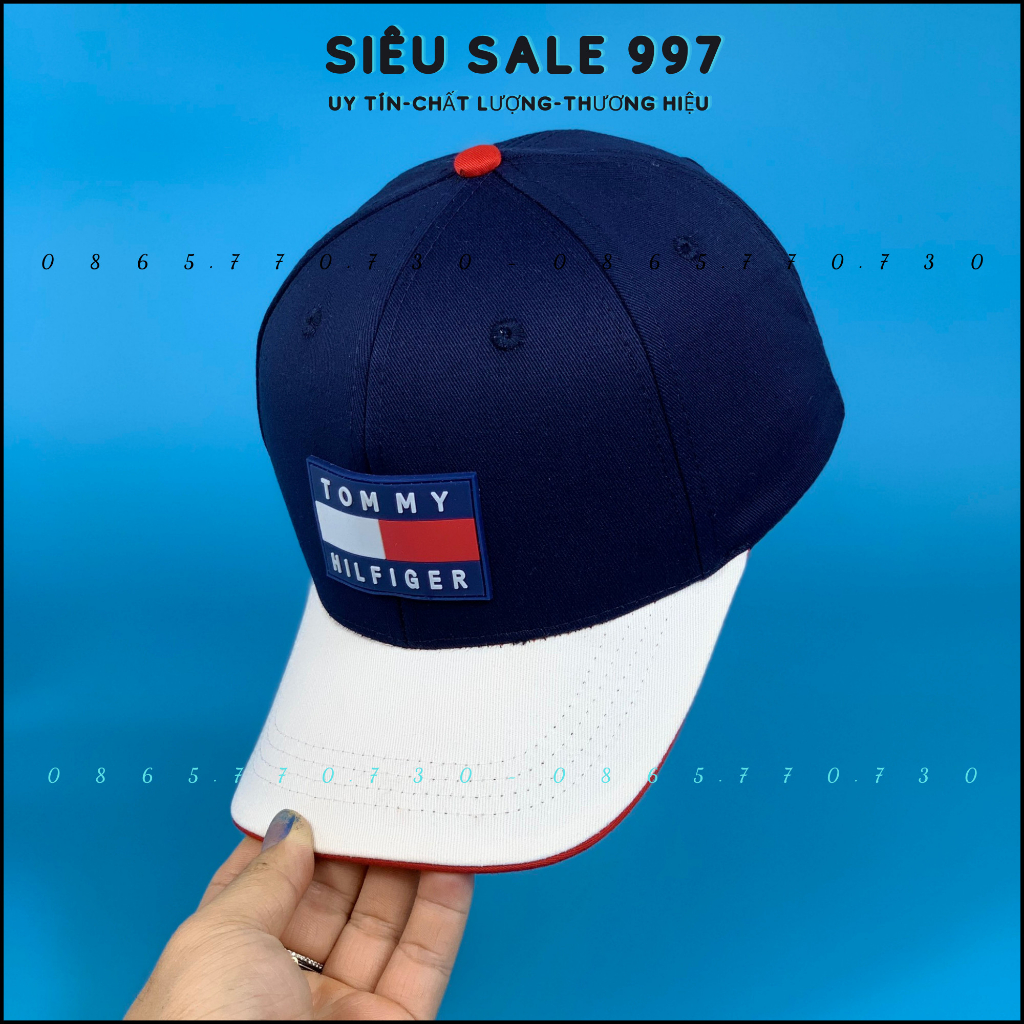 NÓN KẾT TO-MY CHẤT KAKI DÀY THÊU LOGO VUÔNG PHỐI MÀU TRẮNG XANH CAO CẤP FULL TEM MÁC