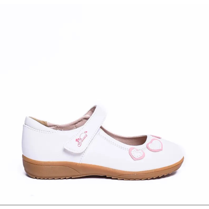 Giày Búp Bê Bé Gái quai dán mũi tròn gắn hoa BBG000388