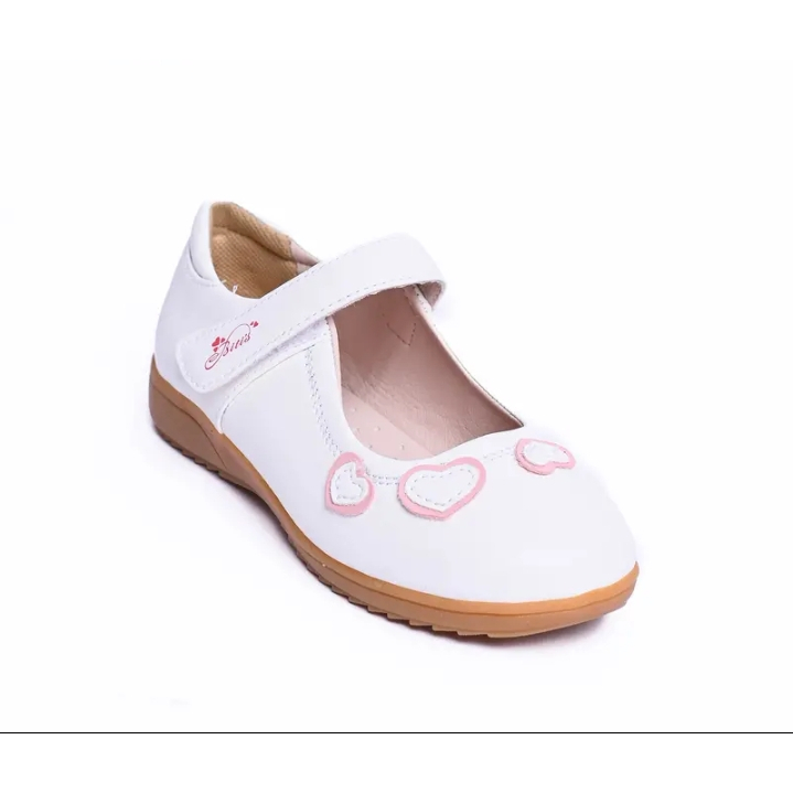 Giày Búp Bê Bé Gái quai dán mũi tròn gắn hoa BBG000388