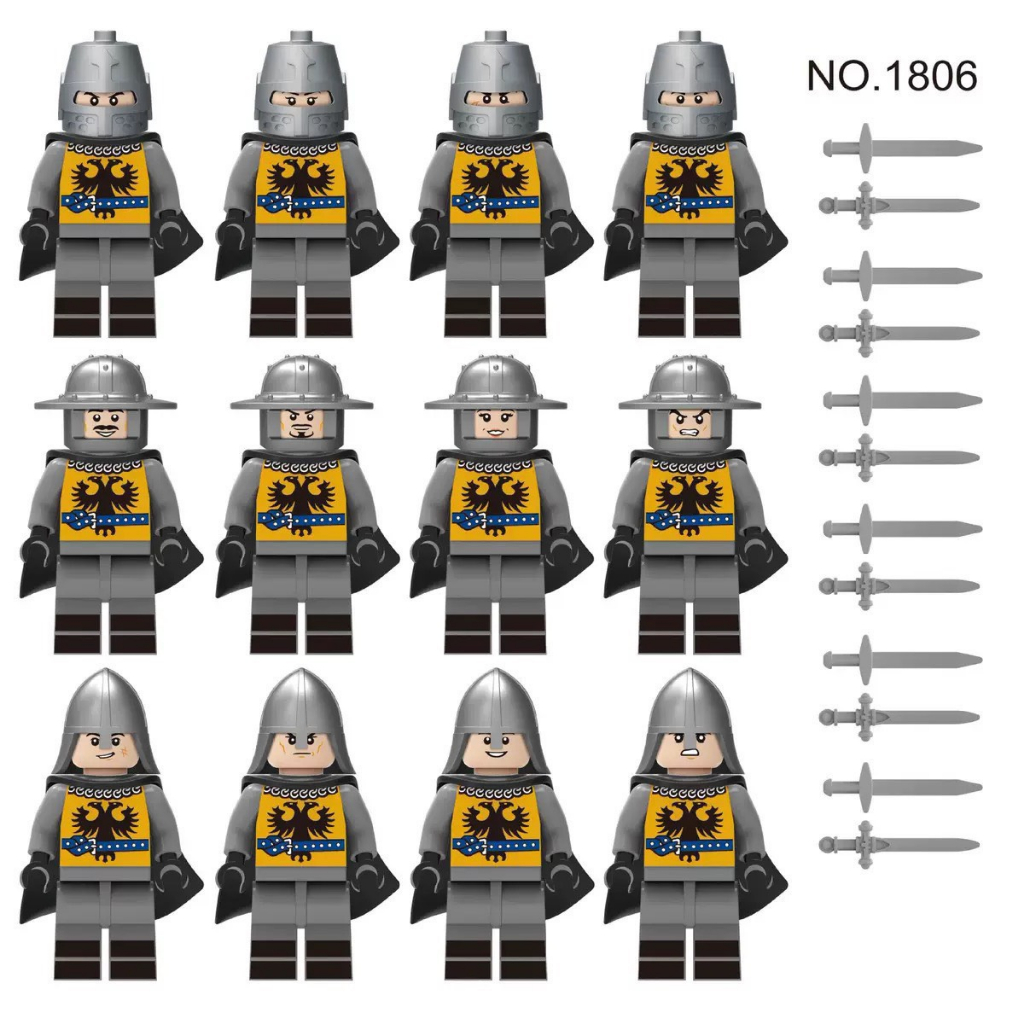 Minifigures 48 Mẫu Lính Trung Cổ Châu Âu Kèm Phụ Kiện Như Hình.