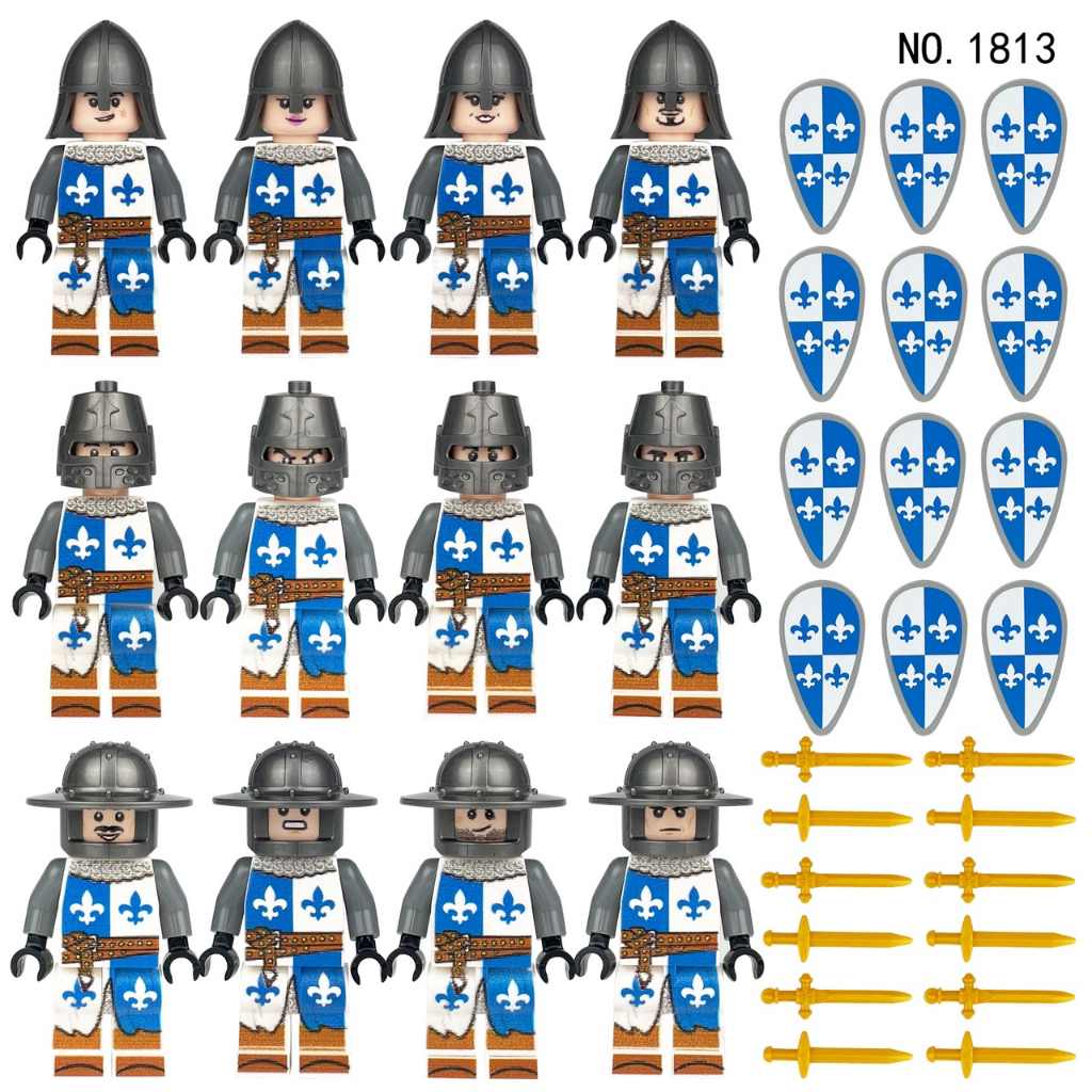Minifigures 48 Mẫu Lính Trung Cổ Châu Âu Kèm Phụ Kiện Như Hình.