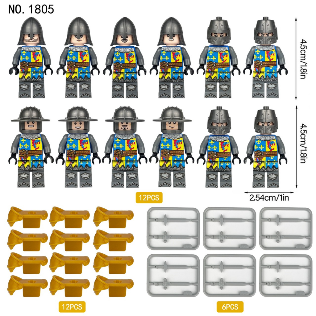 Minifigures 48 Mẫu Lính Trung Cổ Châu Âu Kèm Phụ Kiện Như Hình.