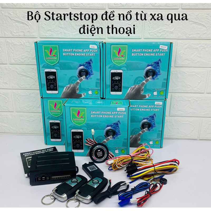 Bộ nút đề nổ Startstop đề nổ từ xa qua điện thoại kèm 2 chìa theo xe Chính hãng LOTUSVIET | Đại việt auto