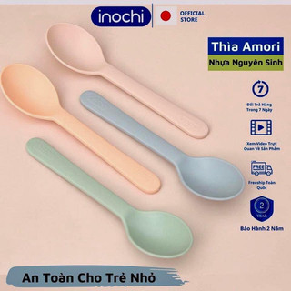 Bộ 2 thìa ăn, set 4 muỗng ăn thẳng an toàn cho bé inochi