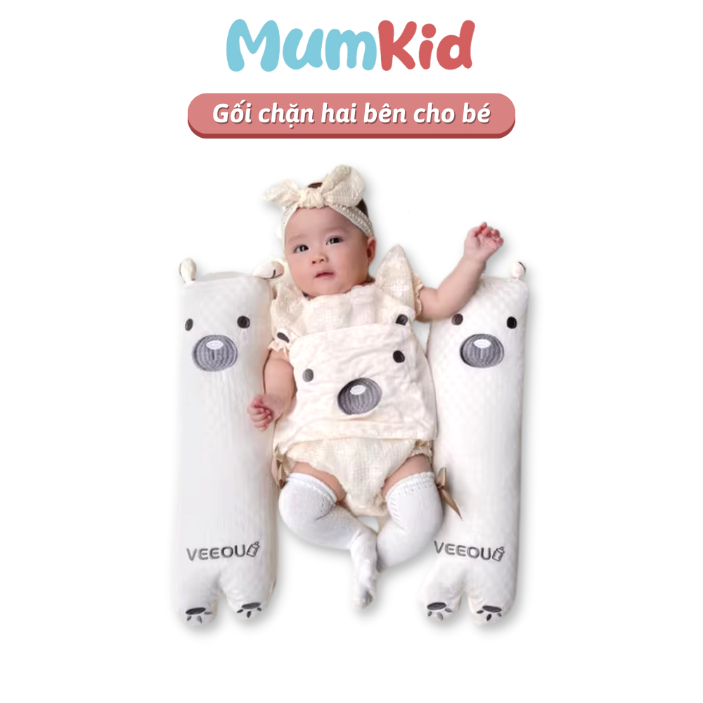 Gối Chặn Hai Bên Cho Bé MumKid Chất Liệu Cotton Cao Cấp Thấm Mồ Hôi Tốt Giúp Bé Chống Giật Mình - MK064