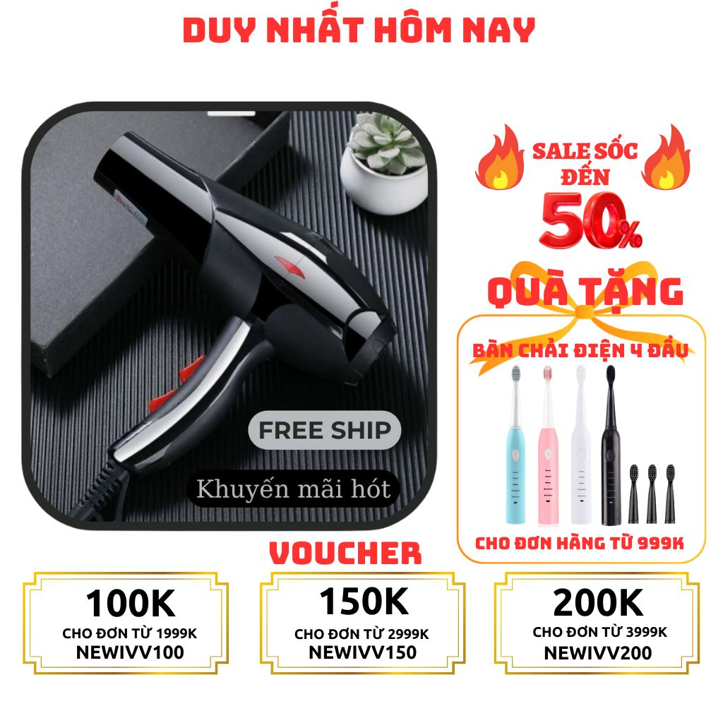 Máy Sấy Tóc Công Suất Lớn Tạo Kiểu Chính Hãng , Máy Khò Tóc 2 Chiều Nóng Lạnh 3500W Bảo Hành 12 Tháng
