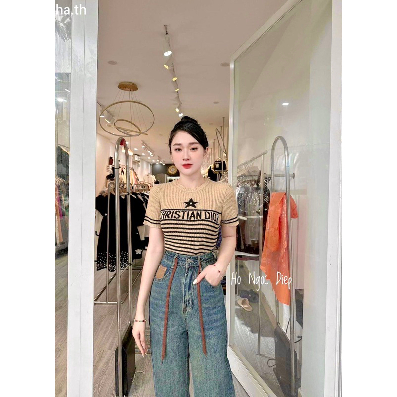 Áo Len Nữ CHRISTIAN DIOR Vải Len QC Cao Cấp Thun Len Co Dãn Ôm Body Vải Không Kích Ứng Da Không Đổ Lông Ra Màu