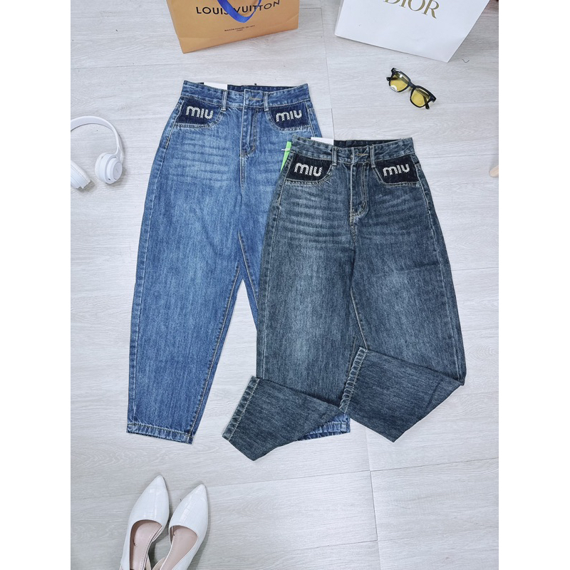 Quần bò baggy miu miu