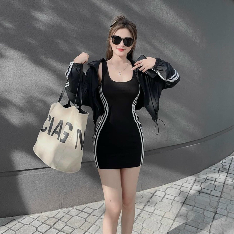 Set 2 Món - Váy Body Mix Áo Khoác Gió Cá Tính Cao Cấp | BigBuy360 - bigbuy360.vn