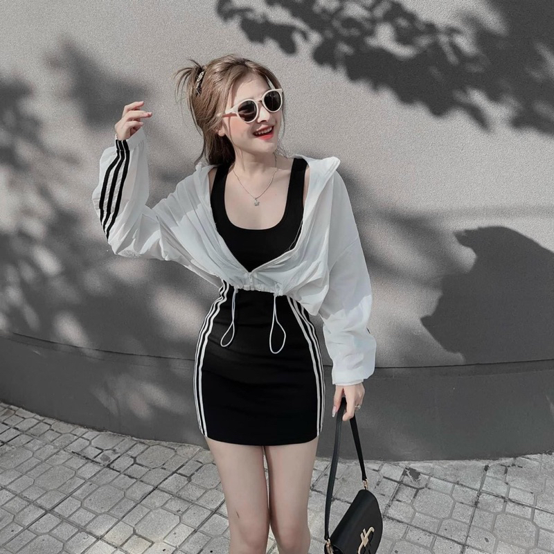 Set 2 Món - Váy Body Mix Áo Khoác Gió Cá Tính Cao Cấp | BigBuy360 - bigbuy360.vn