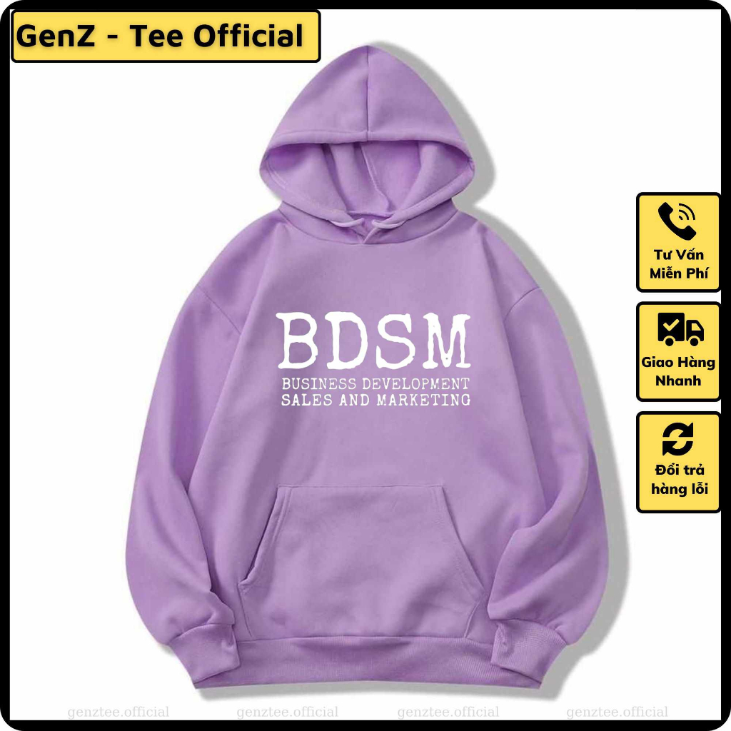 Áo hoodie nỉ BDSM, phong cách trẻ trung năng động form rộng nam nữ đủ size