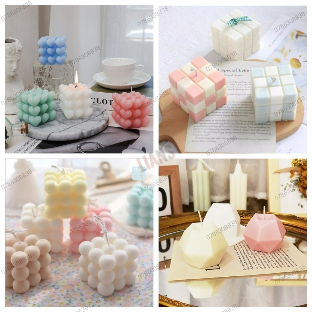 SG - Khuôn silicon hình khối rubik làm bánh làm nến thơm nhiều mẫu