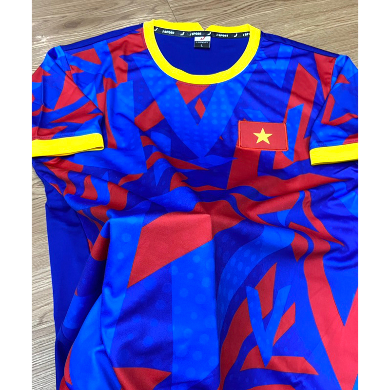 In tên số, bộ quần áo đá banh, bóng đá tuyển Việt Nam xanh dương