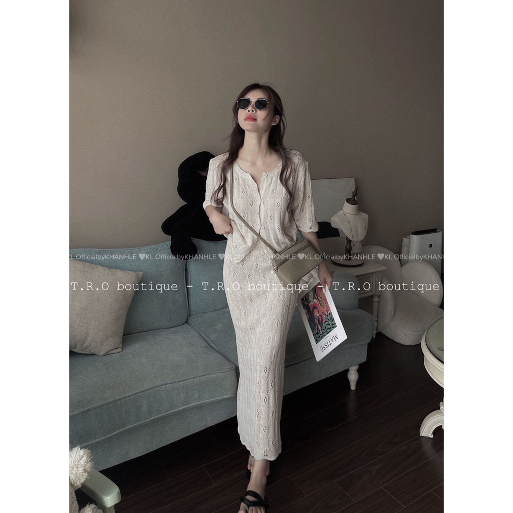 Set len cộc tay vải mongtogi cao cấp thu đông cạp chun thoải mái 2024