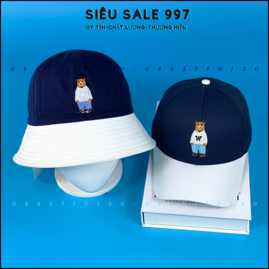 1 CẶP 2 NÓN THÊU GẤU HOT TREND CHO NGƯỜI LỚN VÀ TRẺ EM THỜI TRANG HOT HIT