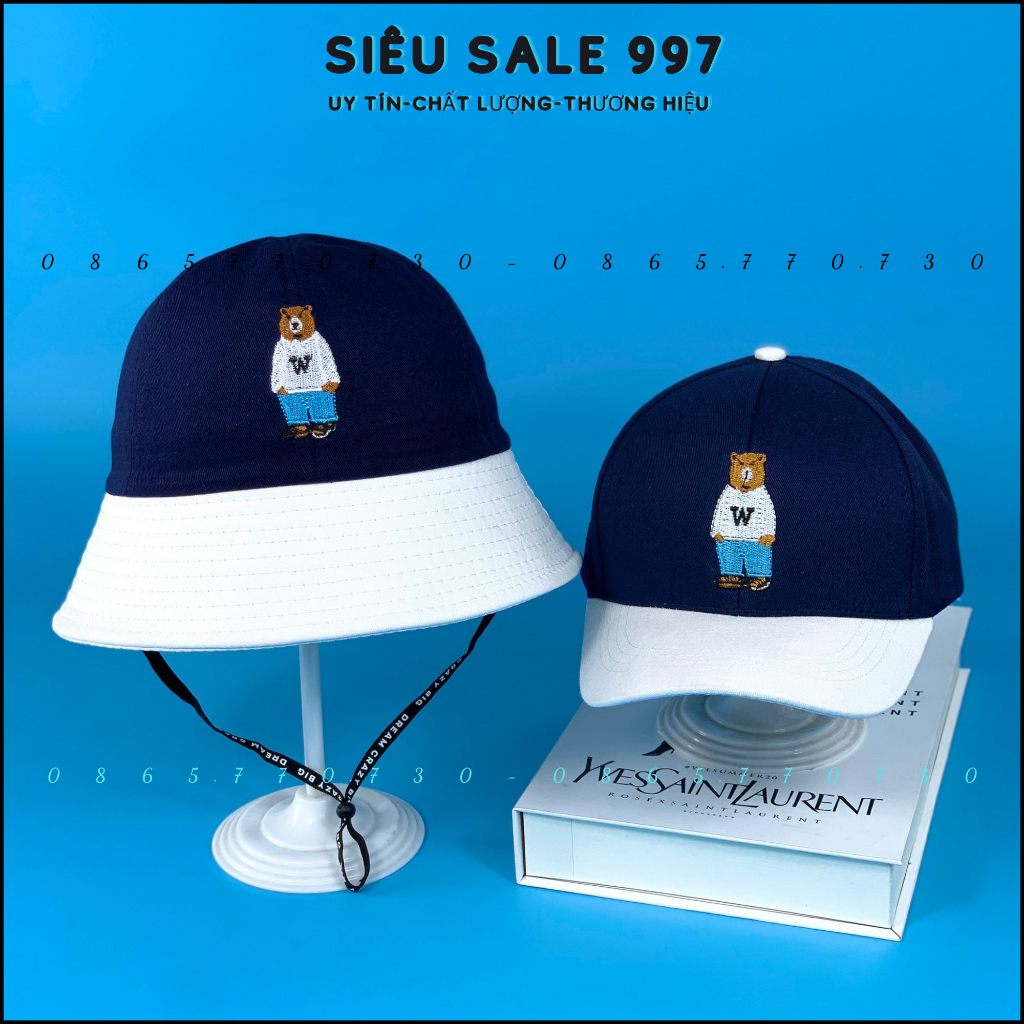 1 CẶP 2 NÓN THÊU GẤU HOT TREND CHO NGƯỜI LỚN VÀ TRẺ EM THỜI TRANG HOT HIT