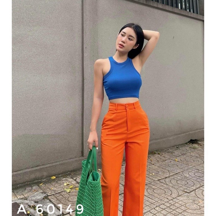 Áo 3 lỗ croptop thun gân tăm trơn mềm mịn co giãn