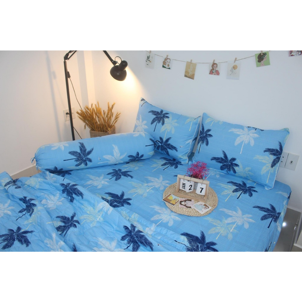 Bộ Drap 1m4 + mền  cao cấp chần gòn thoáng mát