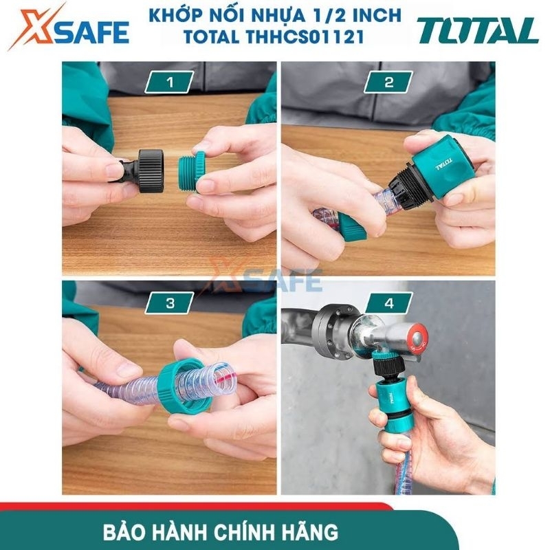 Đầu nối nhanh , khớp nối TOTAL 1/2inch 28g cho máy rửa xe áp lực chất liệu nhựa dẻo bao bền
