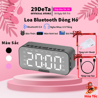 Đồng hồ led để bàn, Đồng hồ báo thức kết nối bluetooth G10 loa mini kết nối FM 29deta thích hợp trang trí bàn làm việc