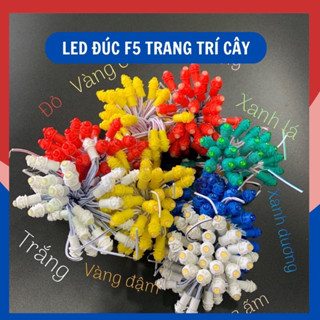 combo 20dây=60m dây led đúc F5(1dây=50 mắt led)điện 12v, phi 5 đế 9,chống nước