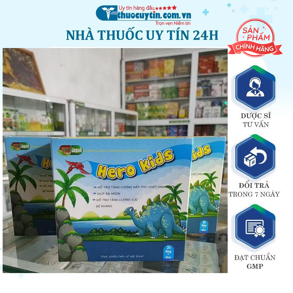 Hero Kids uống tăng sức đề khang ăn ngon tiêu hoá khoẻ ở trẻ (có tại Nhà Thuốc)