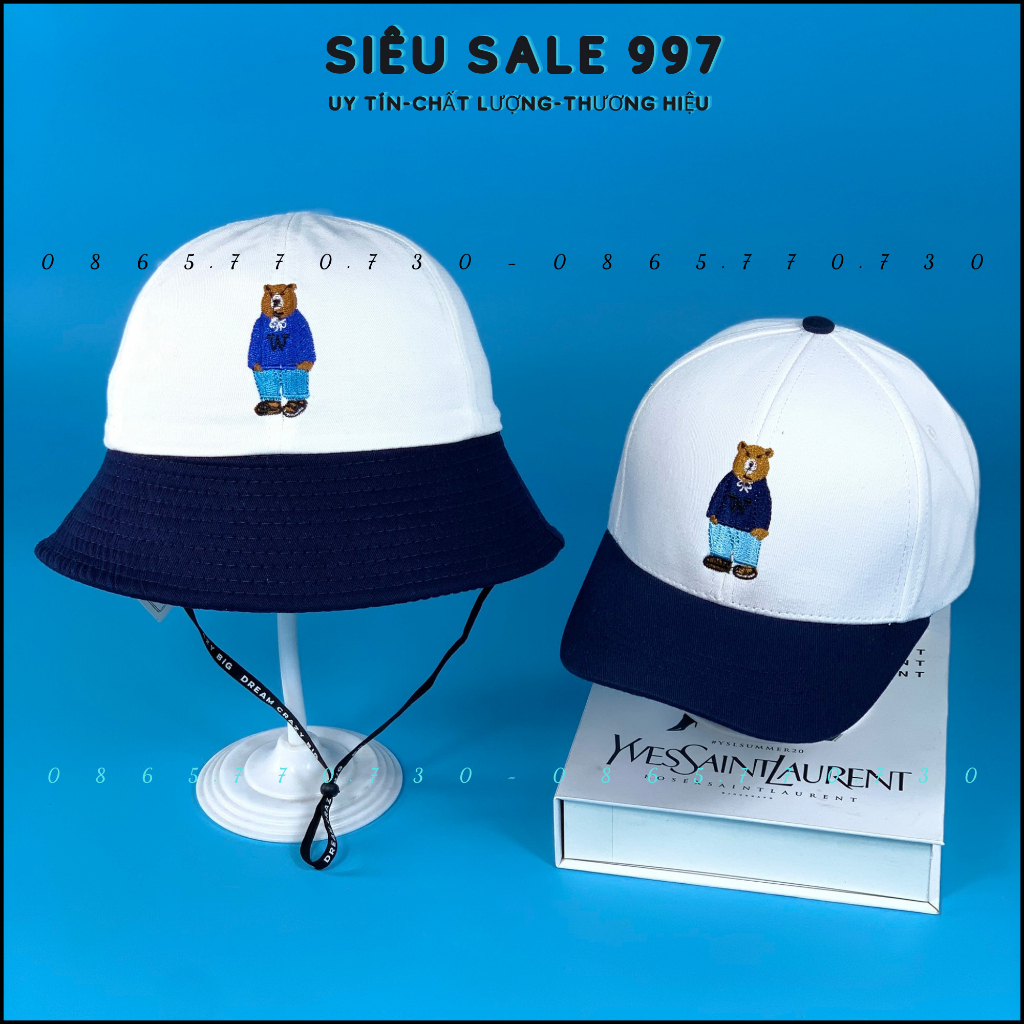 NÓN KẾT THÊU CHÚ GẤU, MŨ CHO BÉ 3-8 tuổi - NÓN GẤU THÊU HOTTREND THỜI TRANG
