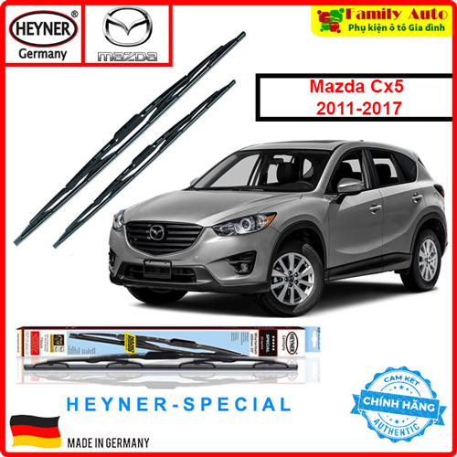Gạt mưa xe ô tô Mazda CX5 2011-2017 CHÍNH HÃNG Heyner Germany Special Xương Cứng Size 45 cm / 60 cm Combo đầy đủ cho xe