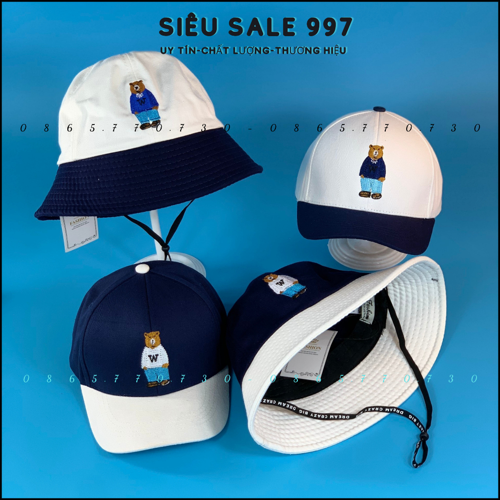 NÓN KẾT THÊU CHÚ GẤU, MŨ CHO BÉ 3-8 tuổi - NÓN GẤU THÊU HOTTREND THỜI TRANG