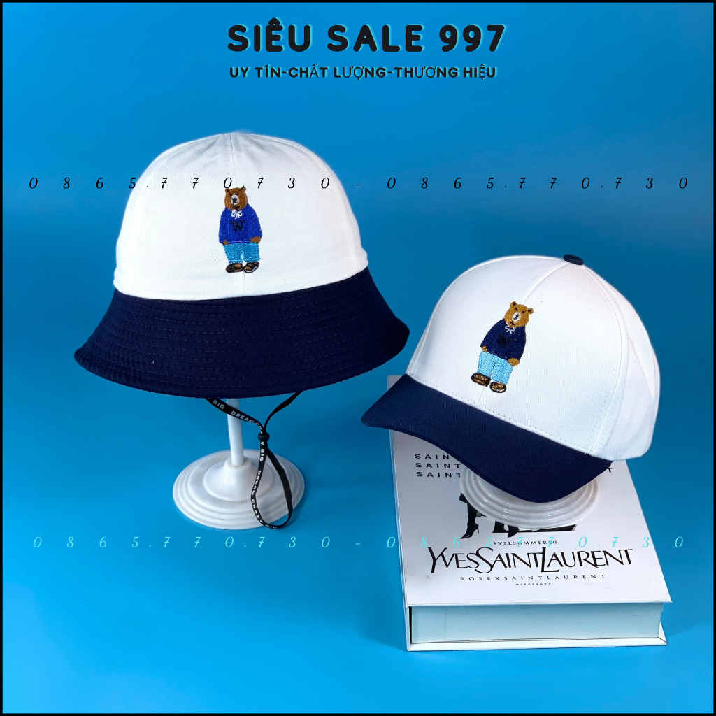 NÓN KẾT THÊU CHÚ GẤU, MŨ CHO BÉ 3-8 tuổi - NÓN GẤU THÊU HOTTREND THỜI TRANG