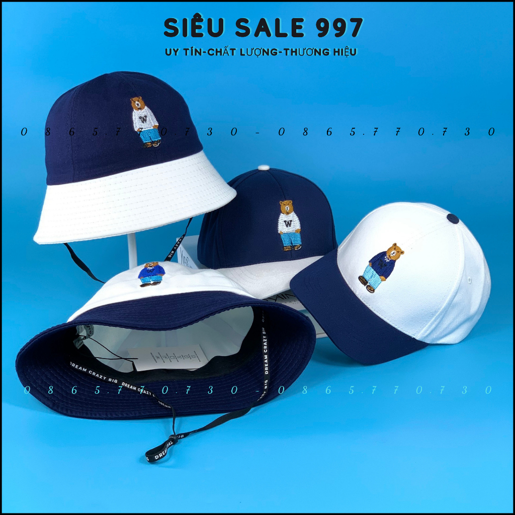 CẶP 2 CHIẾC NÓN THÊU GẤU CHO BÉ HOT TREND PHỐI MÀU THỜI TRANG CHO BÉ SIÊU DỂ THƯƠNG 3-8T