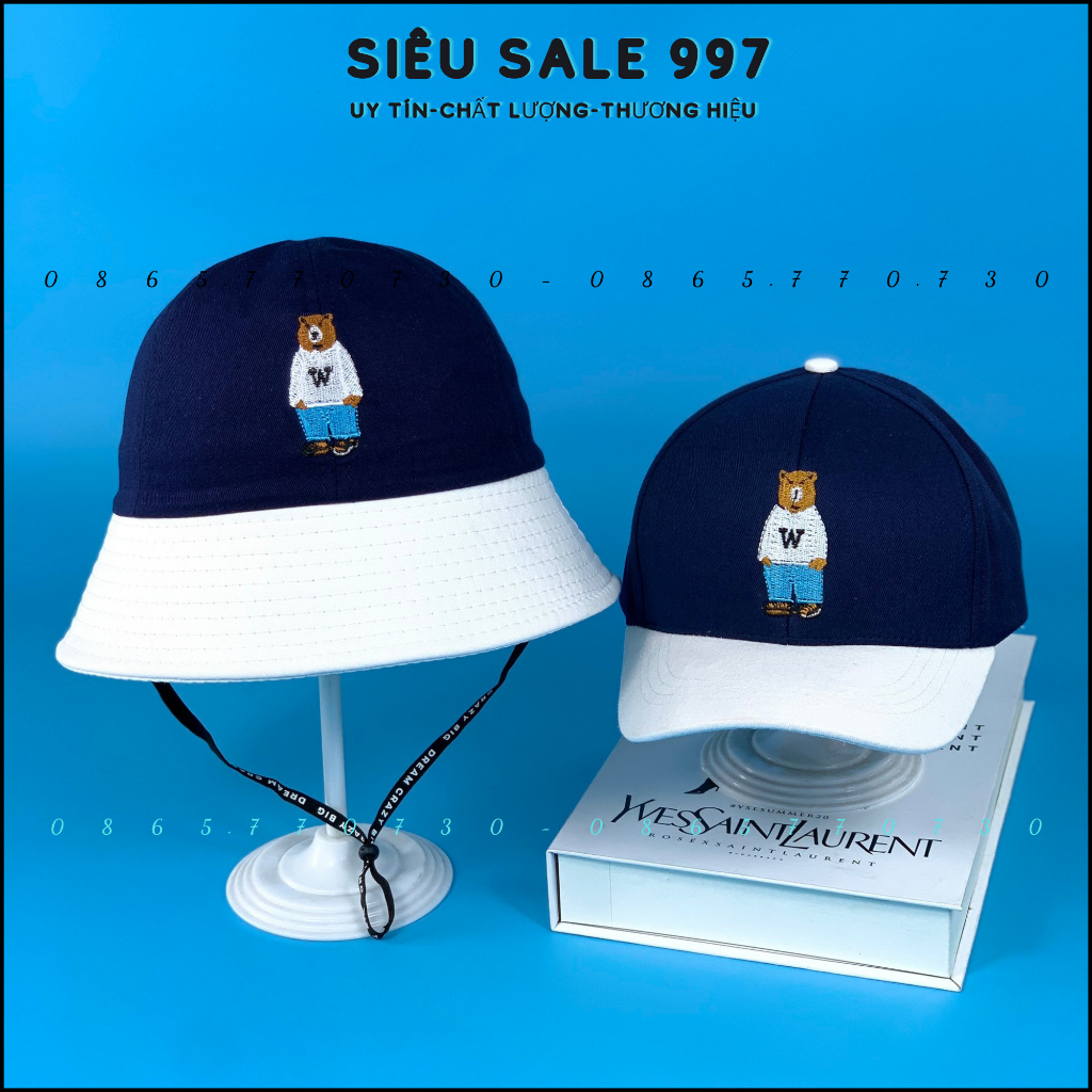 CẶP 2 CHIẾC NÓN THÊU GẤU CHO BÉ HOT TREND PHỐI MÀU THỜI TRANG CHO BÉ SIÊU DỂ THƯƠNG 3-8T