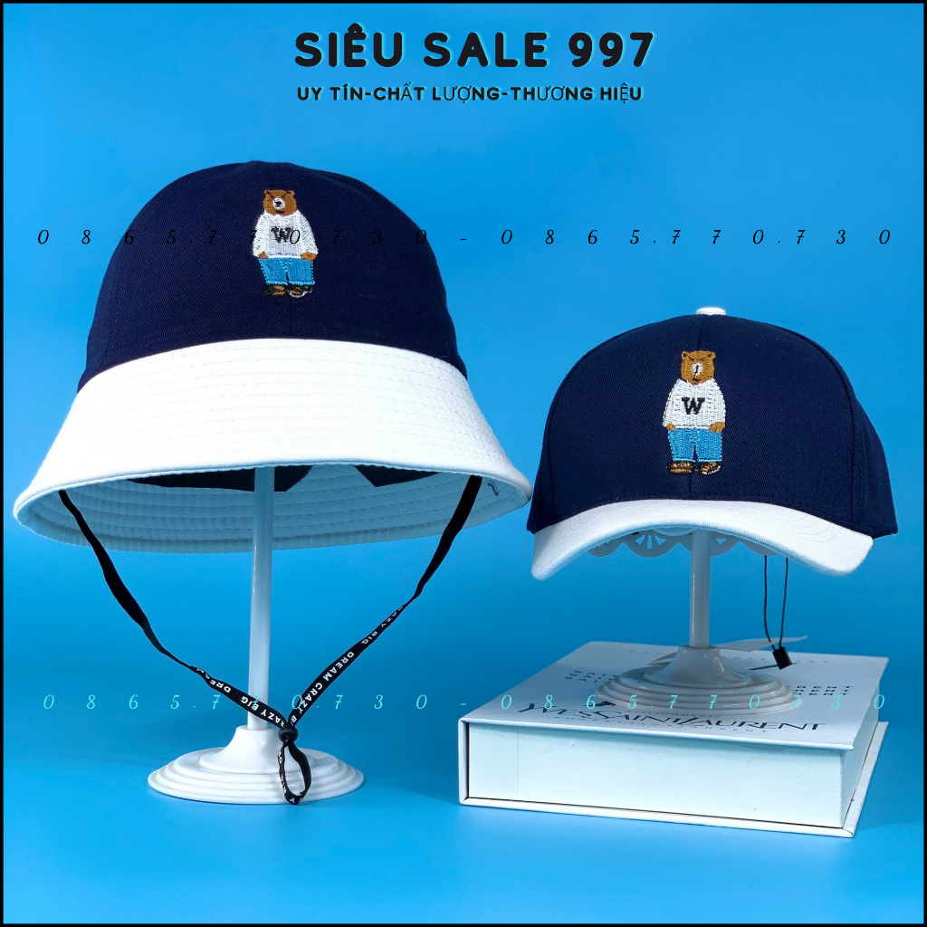 CẶP 2 CHIẾC NÓN THÊU GẤU CHO BÉ HOT TREND PHỐI MÀU THỜI TRANG CHO BÉ SIÊU DỂ THƯƠNG 3-8T