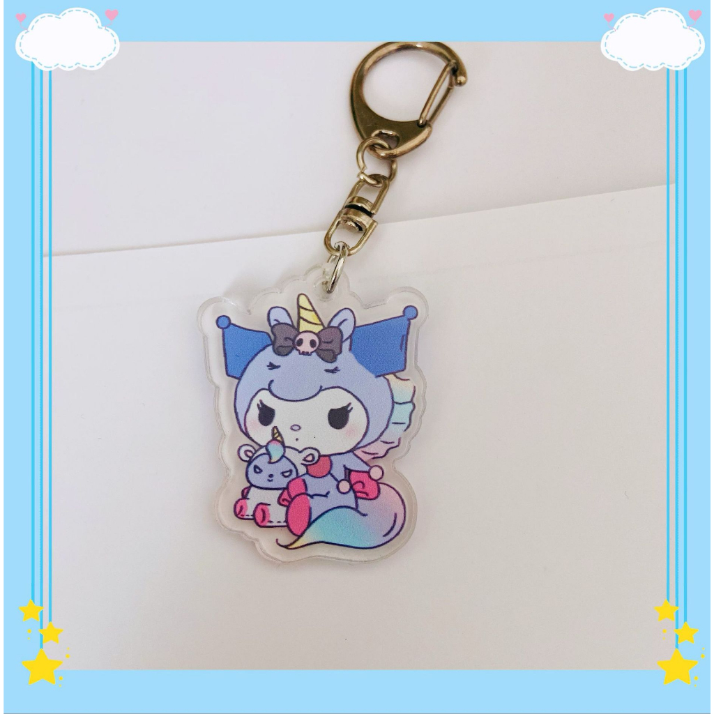 Zanmo Móc khóa acrylic sanrio kuromi melody cinnamoroll kỳ lân unicorn có màng chống trầy xước