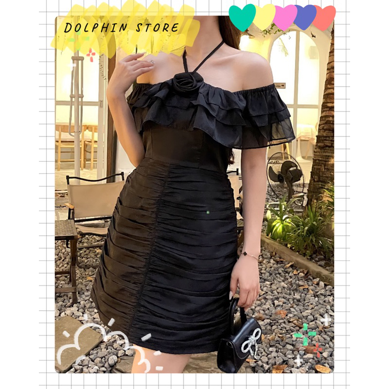 BIGSIZE Đầm trễ vai bigsize - đầm đen bigsize