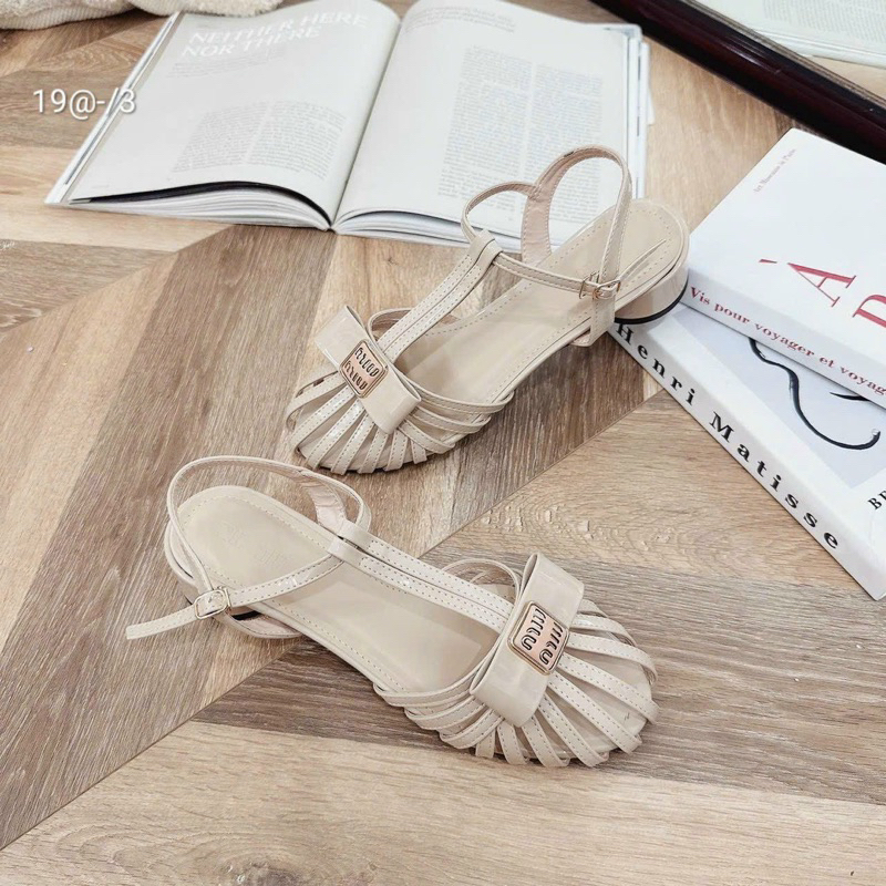 Sandal dây rọ gót tròn 3 phân form dáng siêu đẹp