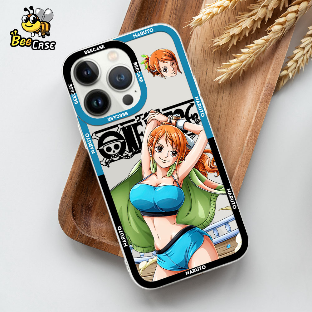 Ốp lưng iphone cạnh vuông trong suốt  Anime One Piece Nami Beecase 6/6s/7/7plus/8/8plus/x/xs/11/12/13/14pro/promax