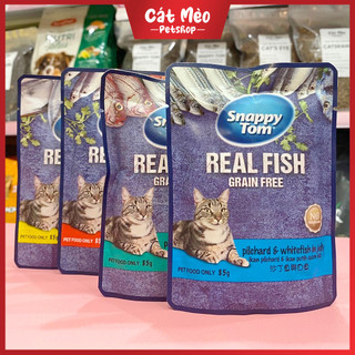 Pate snappy tom real fish grain free gói 85g cho mèo
