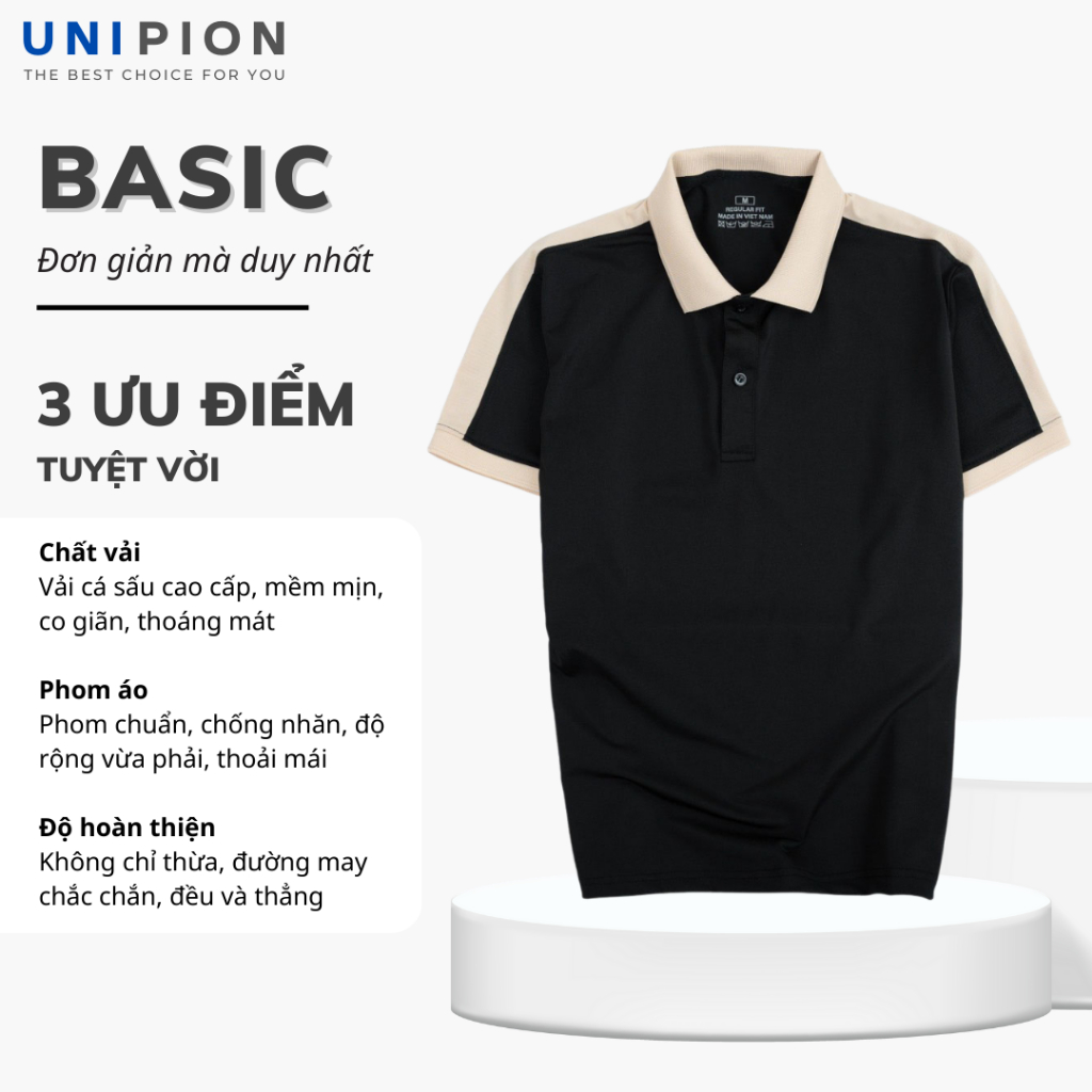 Áo thun nam UNIPION vải cá sấu dày dặn, trẻ trung năng động - AT172