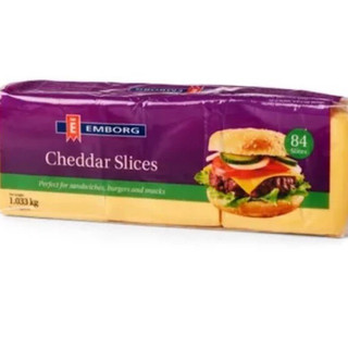 Emborg phô mai lát cheddar slices1.033kg/84 lát