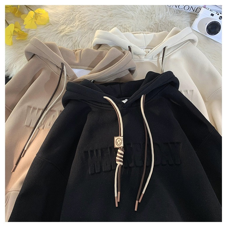 Áo Hoodie Nam Nữ From Rộng APT Unisex WEDNESDAY In Nổi  Chất Liệu Vải Nỉ Bông Cao Cấp Dày Dặn Mềm Mịn