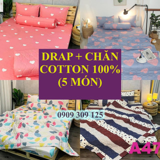 bộ drap + mền chần bông  cao cấp ( ga giường 5 món) đủ kích thước , chuẩn LOGO CTY