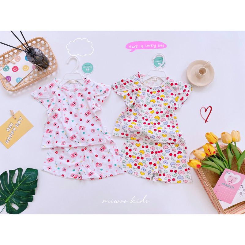 Bộ cộc tay chikobebe cho bé tay hến xinh nha