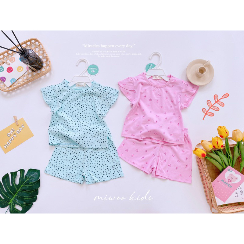 Bộ cộc tay chikobebe cho bé tay hến xinh nha