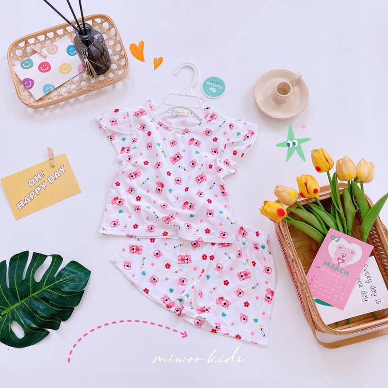 Bộ cộc tay chikobebe cho bé tay hến xinh nha