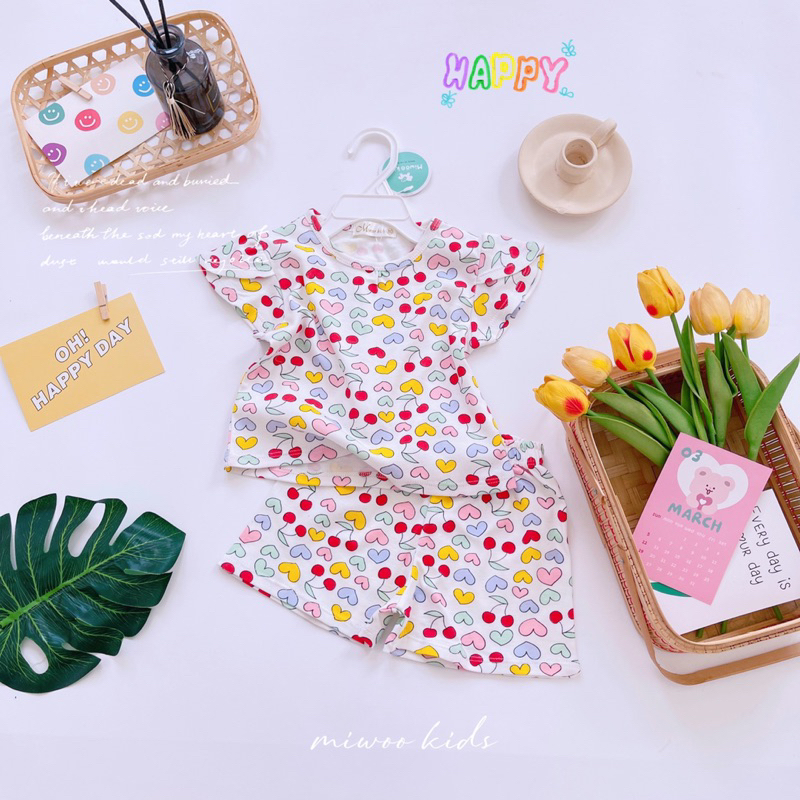 Bộ cộc tay chikobebe cho bé tay hến xinh nha