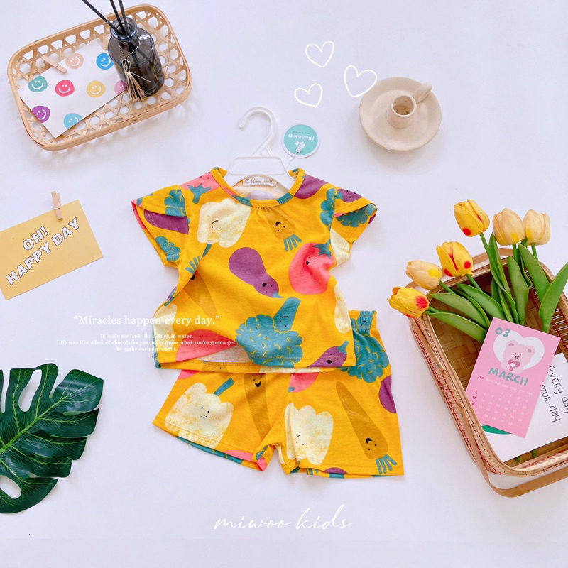 Bộ cộc tay chikobebe cho bé tay hến xinh nha